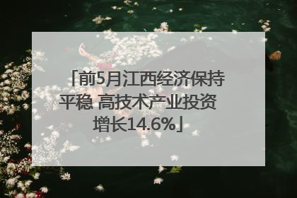 前5月江西经济保持平稳 高技术产业投资增长14.6%