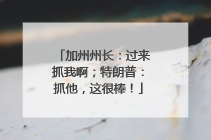 加州州长：过来抓我啊；特朗普：抓他，这很棒！