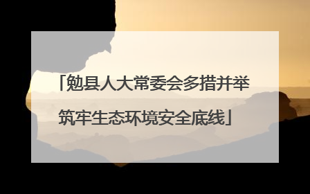 勉县人大常委会多措并举筑牢生态环境安全底线