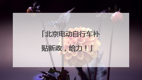 北京电动自行车补贴新政，给力！