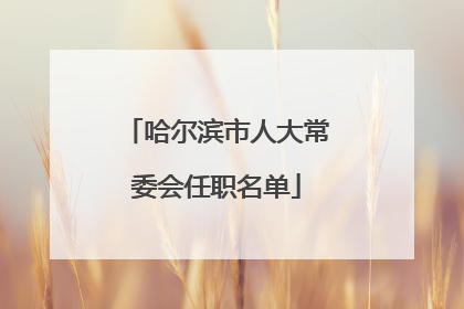 哈尔滨市人大常委会任职名单