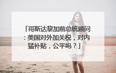 哥斯达黎加前总统顾问：美国对外加关税，对内猛补贴，公平吗？