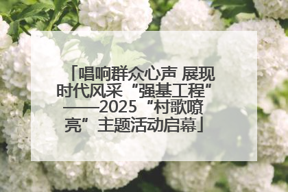 唱响群众心声 展现时代风采“强基工程”——2025“村歌嘹亮”主题活动启幕