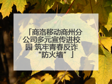 商洛移动商州分公司多元宣传进校园 筑牢青春反诈“防火墙”