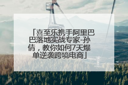喜至乐携手阿里巴巴落地实战专家-孙倩，教你如何7天爆单逆袭跨境电商