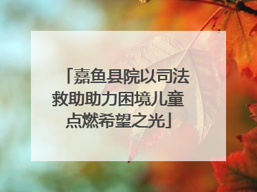 嘉鱼县院以司法救助助力困境儿童点燃希望之光