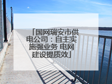 国网瑞安市供电公司：自主实施强业务 电网建设提质效
