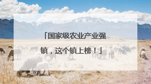 国家级农业产业强镇，这个镇上榜！
