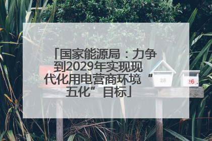 国家能源局：力争到2029年实现现代化用电营商环境“五化”目标
