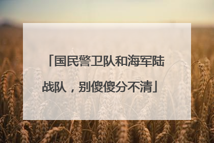 国民警卫队和海军陆战队，别傻傻分不清