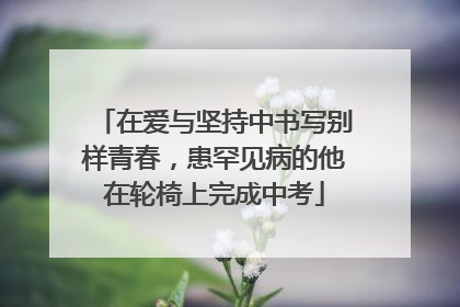 在爱与坚持中书写别样青春，患罕见病的他在轮椅上完成中考