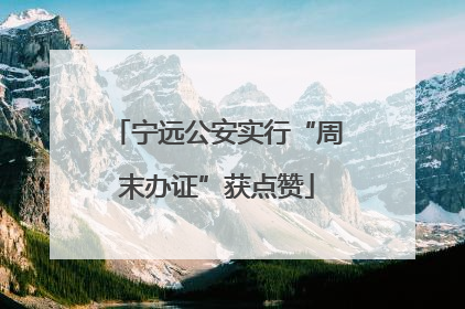 宁远公安实行“周末办证”获点赞