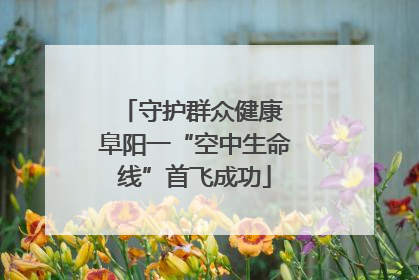 守护群众健康 阜阳一“空中生命线”首飞成功