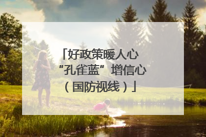 好政策暖人心 “孔雀蓝”增信心（国防视线）