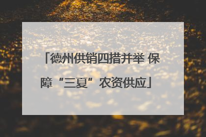德州供销四措并举 保障“三夏”农资供应