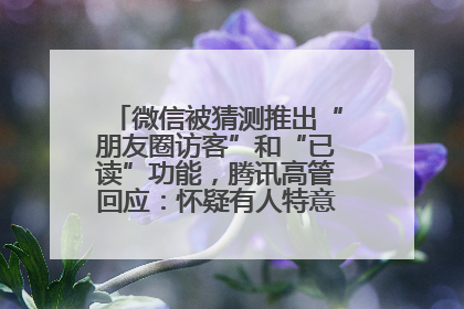 微信被猜测推出“朋友圈访客”和“已读”功能，腾讯高管回应：怀疑有人特意反复翻炒流量