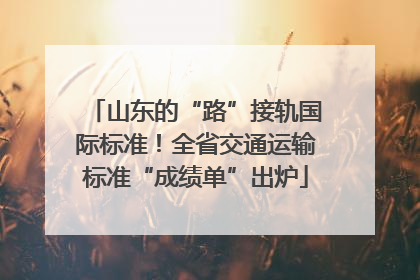 山东的“路”接轨国际标准！全省交通运输标准“成绩单”出炉
