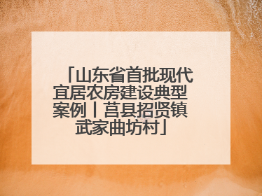 山东省首批现代宜居农房建设典型案例丨莒县招贤镇武家曲坊村