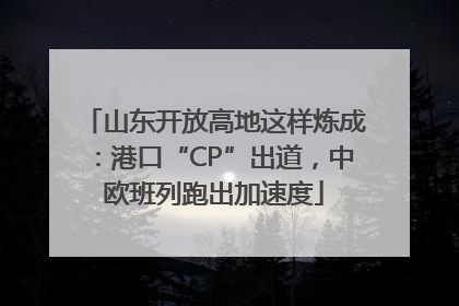 山东开放高地这样炼成：港口“CP”出道，中欧班列跑出加速度