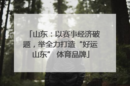 山东：以赛事经济破题，举全力打造“好运山东” 体育品牌