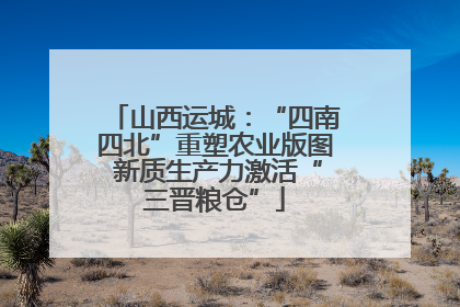 山西运城：“四南四北”重塑农业版图 新质生产力激活“三晋粮仓”