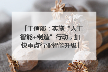 工信部：实施“人工智能+制造”行动，加快重点行业智能升级