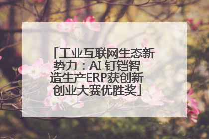 工业互联网生态新势力：AI 钉铛智造生产ERP获创新创业大赛优胜奖