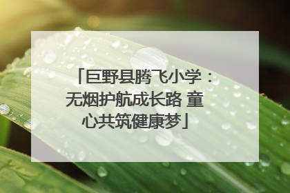 巨野县腾飞小学：无烟护航成长路 童心共筑健康梦