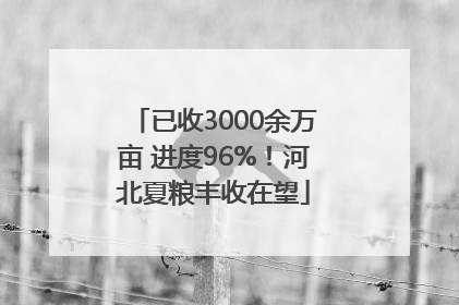 已收3000余万亩 进度96%！河北夏粮丰收在望