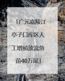 广元嘉陵江亭子口库区人工增殖放流鱼苗40万尾