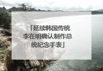 延续韩国传统 李在明确认制作总统纪念手表