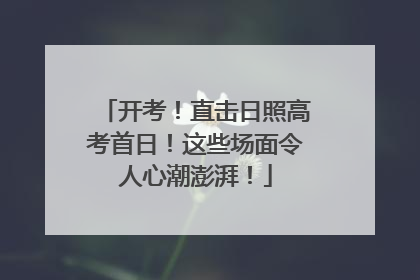 开考！直击日照高考首日！这些场面令人心潮澎湃！