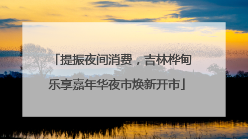 提振夜间消费，吉林桦甸乐享嘉年华夜市焕新开市