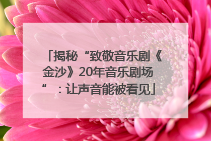 揭秘“致敬音乐剧《金沙》20年音乐剧场”：让声音能被看见