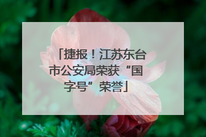 捷报！江苏东台市公安局荣获“国字号”荣誉