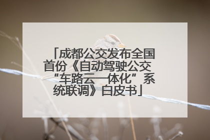 成都公交发布全国首份《自动驾驶公交“车路云一体化”系统联调》白皮书