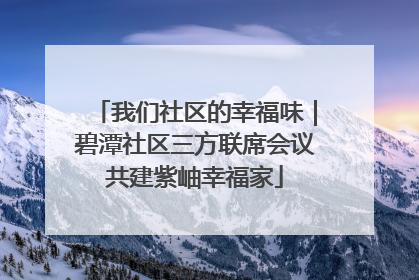 我们社区的幸福味｜碧潭社区三方联席会议共建紫岫幸福家