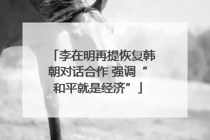 李在明再提恢复韩朝对话合作 强调“和平就是经济”