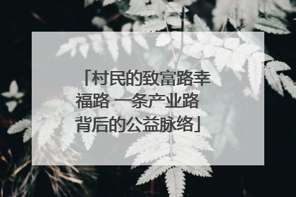 村民的致富路幸福路 一条产业路背后的公益脉络