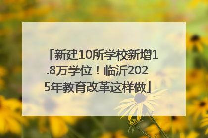 新建10所学校新增1.8万学位！临沂2025年教育改革这样做