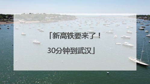新高铁要来了！30分钟到武汉