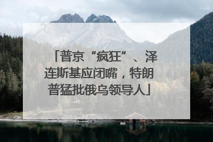 普京“疯狂”、泽连斯基应闭嘴，特朗普猛批俄乌领导人