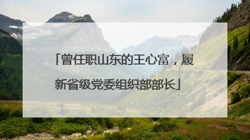曾任职山东的王心富，履新省级党委组织部部长