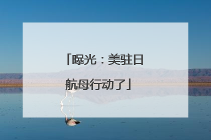 曝光：美驻日航母行动了