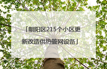 朝阳区215个小区更新改造供热管网设备