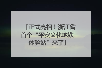 正式亮相！浙江省首个“平安文化地铁体验站”来了