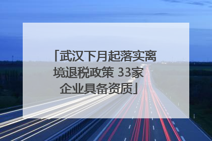 武汉下月起落实离境退税政策 33家企业具备资质