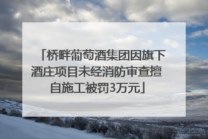 桥畔葡萄酒集团因旗下酒庄项目未经消防审查擅自施工被罚3万元
