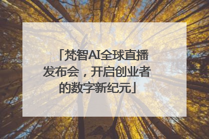 梵智AI全球直播发布会，开启创业者的数字新纪元