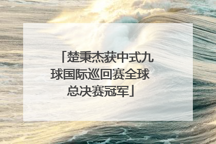 楚秉杰获中式九球国际巡回赛全球总决赛冠军